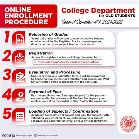 ONLINE ENROLMENT PROCEDURE FOR NEW STUDENTS.